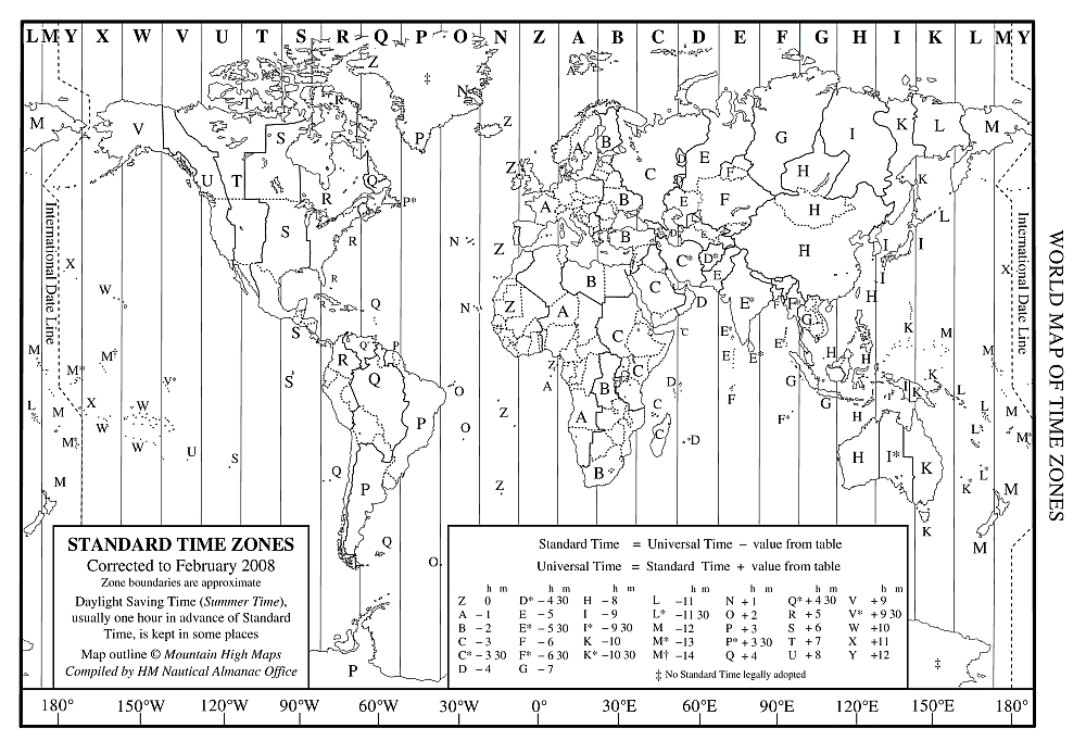 Time Zones of the World | Google Maps World Gazetteer & Google
